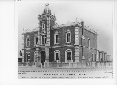 Photograph - Mechanics Institute. Sale Victoria, Caire, Nicholas John, 1905c
