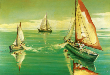 Postcard - Glenara Murals, Scancolour Australia, 1950c