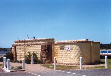 Photograph, Holding M, Eastern wharf  public toilet block,   Lakes Entrance Victoria, 1998c