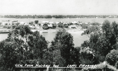 Postcard - View of Lakes Entrance Victoria from Holiday Inn Guest house   1945, The Lakes Studio