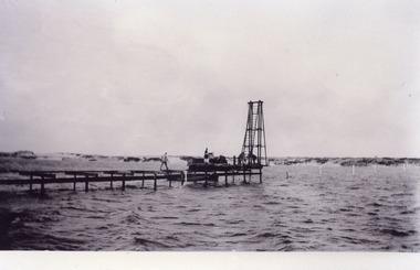 Photograph - Footbridge, Jemmeson Edie, Footbridge construction . Lakes Entrance Victoria, 1936