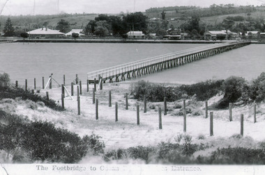 Photograph - Cunninghame Arm footbridge Lakes Entrance Victoria. c1937, 1937c