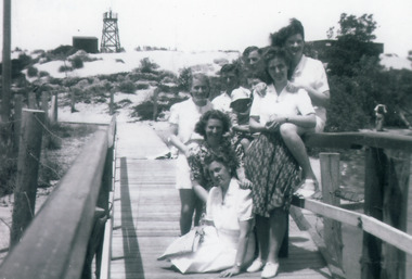 Photograph - The footbridge Lakes Entrance c1940