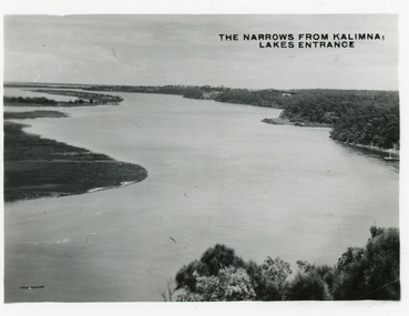 Postcard - Narrows, and Reeves Channel, Gippsland Lakes, from Jemmys Point. Lakes Entrance  c1945, Bulmer H D