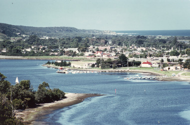 Photograph - View of Lakes Entrance from Kalimna Lakes Entrance Victoria  c1985, Fraser, Ian