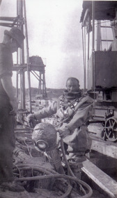 Photograph - Deep sea diver at Lakes Entrance  c1915