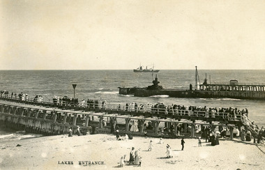 Photograph - Entrance Piers,  Lakes Entrance Victoria. c1910, Bulmer and Segerberg