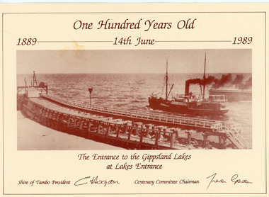 Postcard - The Entrance Lakes Entrance Centenary postcard  1989