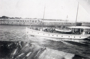 Photograph - Westwind entering the entrance, Lakes Entrance  1930c