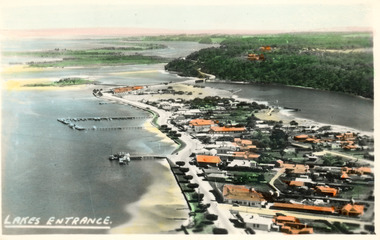 Photograph - Arial View of Lakes Entrance c1945