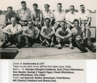 Photograph - Anchovette and U77 crew c1962, Ronald Gorman Studio, 1962c
