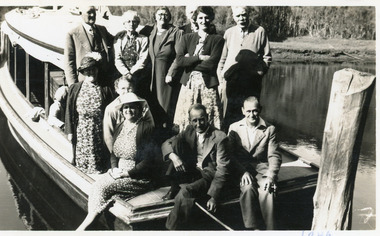 Photograph - People on a boat Lake Tyers, Victoria.1946