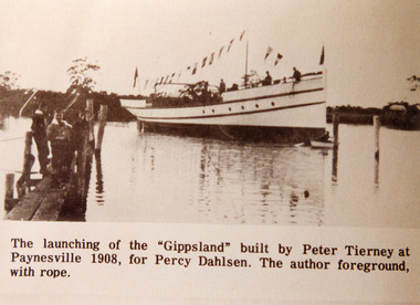 Photograph - Launching the Gippsland, 1908