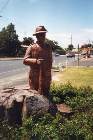 Photograph - Memorial Carvings by John Brady, first sculpture carved by John Brady, 1999