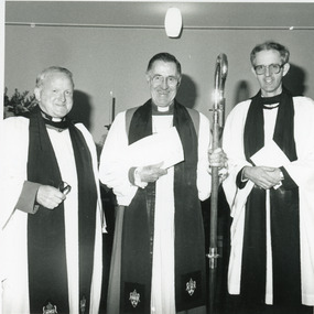 Photograph - Rev Ray Lenthall, St Nicholas Church Lakes Entrance 1996, Lakes Post Newspaper, 1996