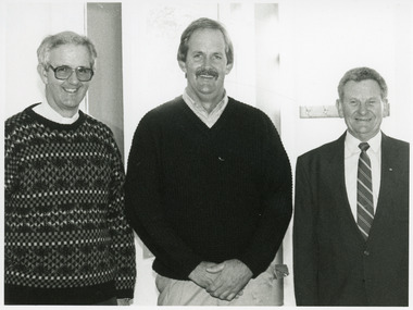 Photograph - Rev Ray Lenthall, with Phillip Baade at St Nicholas Church Lakes Entrance 1996, Lakes Post Newspaper, 1996