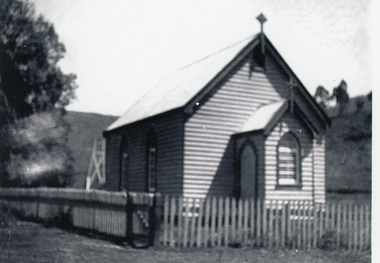 Photograph - St Peters Church of England, Dargo 1941, Rev Alf Maher, 1941