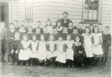 Photograph - Twenty nine students and male teacher at an unknown school,  c1905