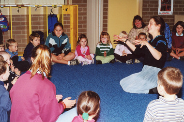 Photograph - Lakes Entrance Secondary School visiting Lakes Entrance pre-school 2001, Lakes Post Newspaper