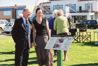 Photograph - WW1 Plaque designed by TAFE student on foreshore at Lakes Entrance Victoria, Marie Fish, 2002