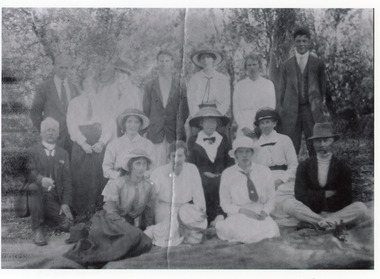 Photograph - Harbeck family celebrating Christmas at The Barrier with relatives and friends. Lakes Entrance Victoria  1914, 1914