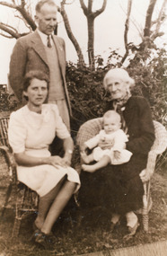 Photograph - Miriam Harbeck, Frank Harbeck, Jean Daniel and baby Colin  1940