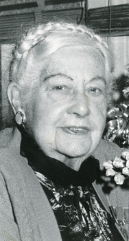 Black and white photograph of Vi Symmons