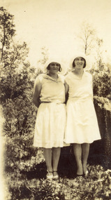 Photograph - Caroline Ellen Nell Beveridge and Winifred Mary Molly Hehir at Kia Ora Guest House, Lakes Entrance 1935