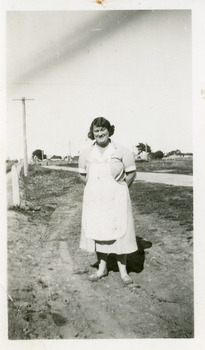 Black and white photograph of Mrs. Maggie Devitt