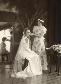 Photograph - Rita Wills and her bridesmaid Mona Mcleods  1934, Mona McLeods studio