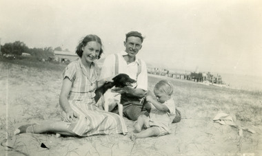 Photograph - Rita and John Alexander with baby Graeme  1938