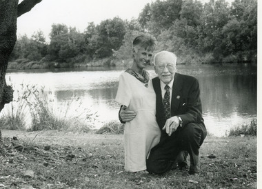 Photograph - Gray, Lakes Post Newspaper, Debbie Gray with Dr. Robert Klein, 1996