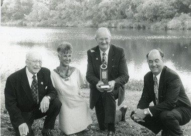 Photograph - Gray, Lakes Post Newspaper, Debbie Gray with Dr. Robert Klein, 1996