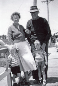 Photograph - Emily and David Carstairs, Brian and Trevor Hancock, Carstairs Family Lakes Entrance Victoria, 1956
