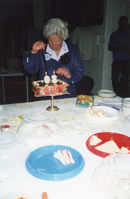 Photograph - Gwen Findlayson, 80th birthday, Lakes Entrance Victoria 2001, Lakes Post Newspaper