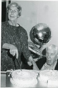 Photograph - Arthur and Helen Curran at their 60th wedding anniversary  1991, Lakes Post Newspaper