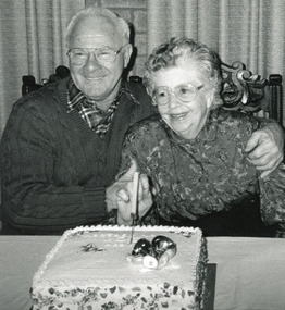Photograph - Keith and Miriam Grandy celebrating their 50th wedding anniversary 1993, Lakes Post Newspaper