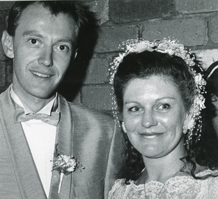 Photograph - Mark Johnson and Allison Sweeny  wedding   1992, Lakes Post Newspaper
