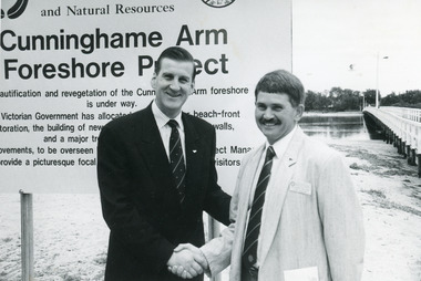 Photograph - Jeff Kennett , State Premier with Barry Secombe, Lakes Post Newspaper, 1994