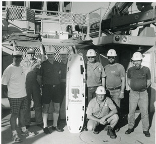 Photograph - Ambulance, Lakes Post Newspaper, Bob Sangar, Lance Dostine, Roger Duck, Craig Noakes, Peter White, Garry Rodwell and Bob Zdanowicz. Ambulance Officer Mal McCann, 1994