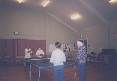 Photograph - Lakes Entrance Senior Citizen's Centre table tennis,  2001, Lakes Post Newspaper