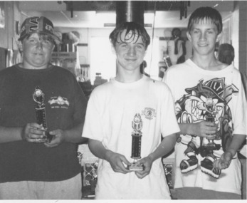 Photograph - Lakes Entrance Racquetball Thursday final winners 1996, Lakes Post Newspaper