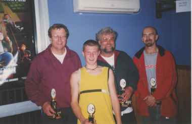 Photograph - Lakes Entrance Racquetball Tuesday night winners, 2001, Lakes Post Newspaper