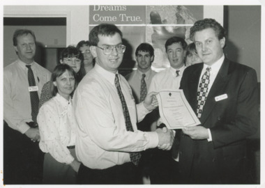 Photograph - Banks, Lakes Post Newspaper, Adrian White Manager of Lakes Entrance Commonwealth Bank, 1/10/1996 12:00:00 AM