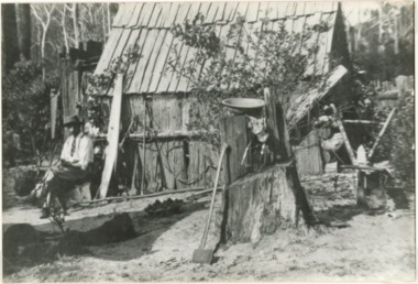 Photograph - Jack Curtis 1905-6 outside his home, 1905c