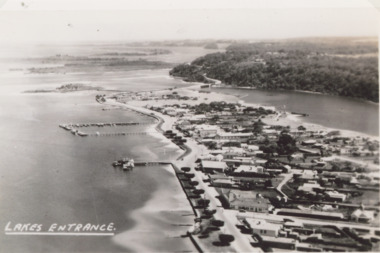Photograph - A erial photograph of Lakes Entrance c1940, 1940c