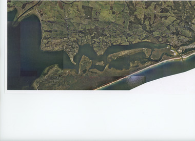 Photograph - Aerial view of Gippsland Lakes/Entrance to Tambo River c1960, Gippsland Ports, 2006 c