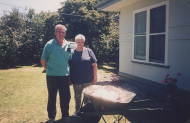 Photograph - Peter and Lesley Campisi winners of Lake Tyers Beach Progress Association Christmas Raffle 1998