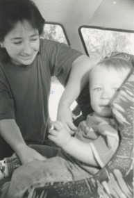 Photograph - Melissa DeCesare with her son Brendon Gall, Lakes Post Newspaper, 1/04/1994 12:00:00 AM