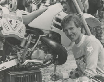 Photograph - John Kral /250cc motor cycle Event, Lakes Post Newspaper, 1/03/1990 12:00:00 AM